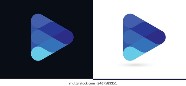 logotipo del icono de la flecha azul, símbolo del progreso crecimiento del negocio en evolución, tecnología de cambio rápido en movimiento, desarrollo activo de velocidad rápida