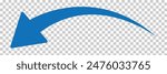 blue arrow icon on transparent background. flat style. abstract blue arrow sign. blue arrow for your web site design, logo, app, UI. Vector illustration. Eps file 165.
