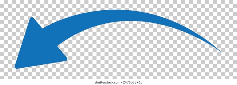 blue arrow icon on transparent background. flat style. abstract blue arrow sign. blue arrow for your web site design, logo, app, UI. Vector illustration. Eps file 165.