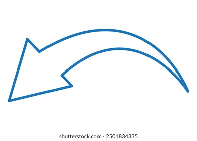 blue arrow icon on transparent background. flat style. abstract blue arrow sign. blue arrow for your web site design, logo, app, UI. Vector illustration.
