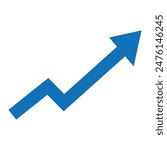 Blue arrow icon on white background. flat style. blue arrow icon for your web site design, logo, app, UI. up arrow symbol. Vector illustration. Eps file 188.