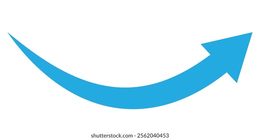 blue arrow icon on white background. flat style. arrow icon for your web site design, logo, app, UI. arrow indicated the direction symbol. curved arrow sign.