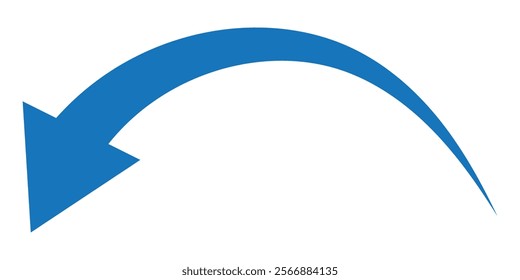 Blue Arrow icon. blue arrow icon on white background. flat style. arrow icon for your web site design, logo, app, UI. curved arrow sign. Vector illustration.