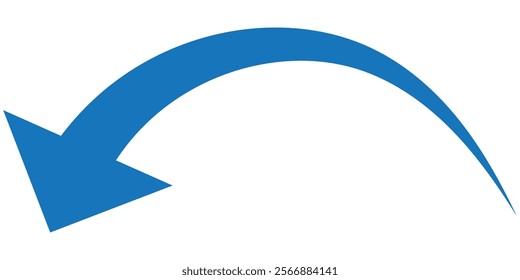 Blue Arrow icon. blue arrow icon on white background. flat style. arrow icon for your web site design, logo, app, UI. curved arrow sign. Vector illustration.