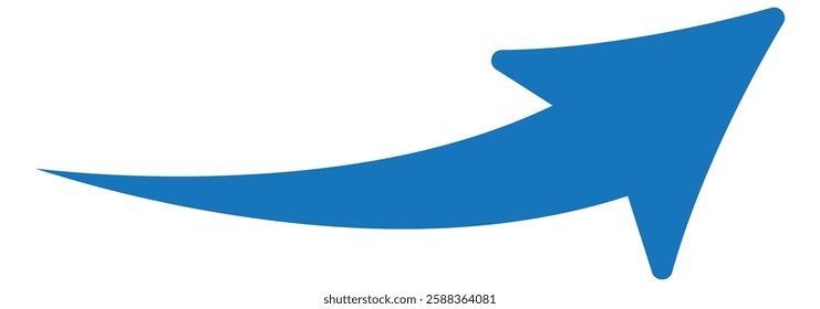 blue arrow icon on white background. flat style. arrow icon for your web site design, logo, app, UI. arrow indicated the direction symbol. curved arrow sign.