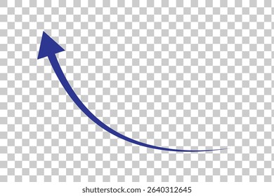 blue arrow icon on white background. flat style. arrow icon for your web site design, logo, app, UI. Blue arrow icon. Curved arrow.