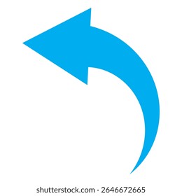 Blue Arrow icon. blue arrow icon on white background. flat style. arrow icon for your web site design, logo, app, UI. curved arrow sign. Vector illustration.