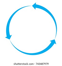 blue arrow icon on white background. blue arrow sign. flat style. cycle arrow symbol.