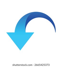 Blue arrow icon, pointing down