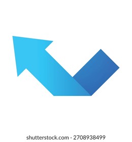 Blue arrow icon, pointing left