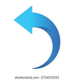 Blue arrow icon, pointing left