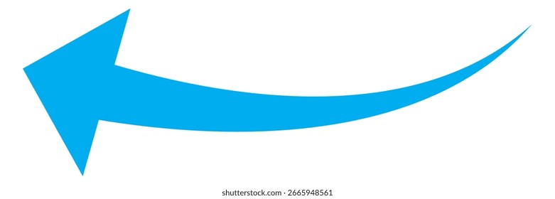 Blue arrow icon set on white background. Blue curve vector arrow icons. Curved arrow vector icons. Isolated curved blue arrow icon on white background. EPS 10. Up, down, left direction vector icon set