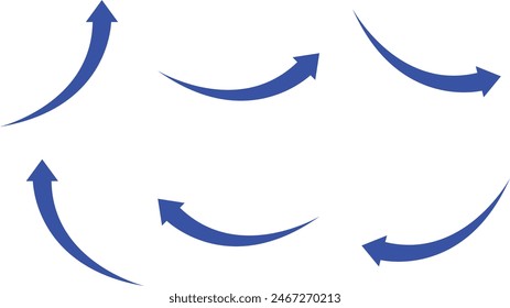 blue arrow icon set vector