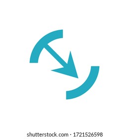 icono de flecha azul en estilo plano moderno aislado en fondo gris. Símbolo de flecha para el diseño del sitio web, logotipo, aplicación, UI. Ilustración del vector, EPS10.