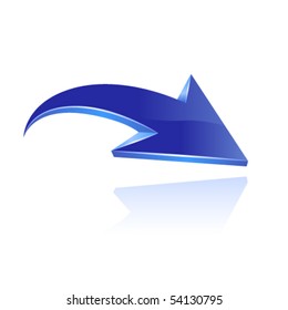 Blue arrow icon. Vector