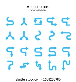 blue arrow icons set