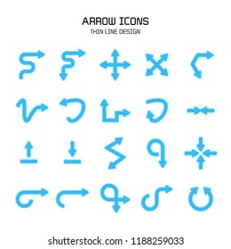 blue arrow icons set