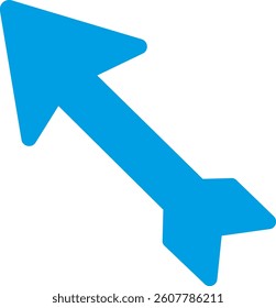 blue arrow isolated on white, arrow icon on transparent background