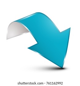 Blue Arrow Isolated on White Background. Vector.