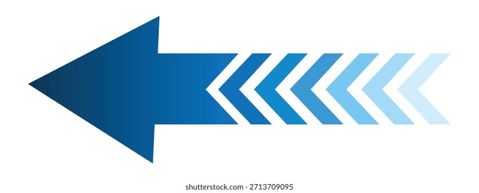 Blauer Pfeil nach links Symbol einzeln auf transparentem Hintergrund Symbol