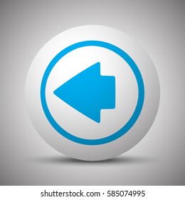 Blue Arrow Left icon on white sphere