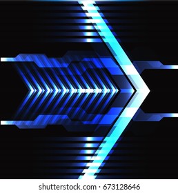 Blue arrow light speed technology design modern futuristic creative background vector illustration.
