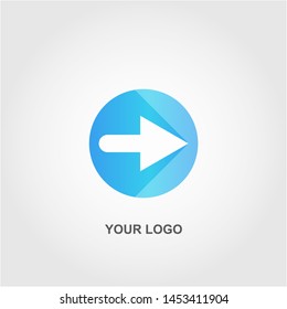 blue arrow logo. gradation color template design vector