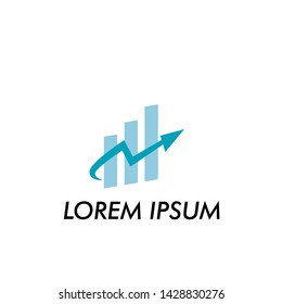 blue arrow logo icon for raise up business symbol or logo icon