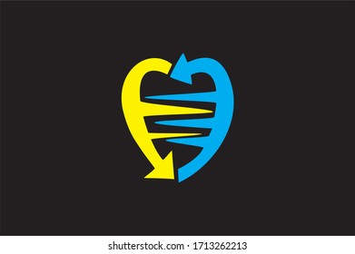 DISEÑO DEL VECTOR DE AMOR DE FLECHA AZUL