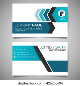 Blue arrow modern creative and clean business card, simple template vector design