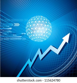Blue arrow motion with Business background