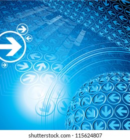 Blue arrow motion with Business background
