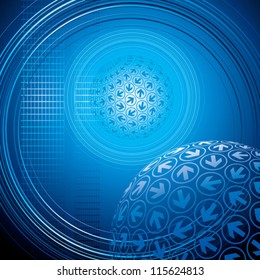 Blue arrow motion with Business background