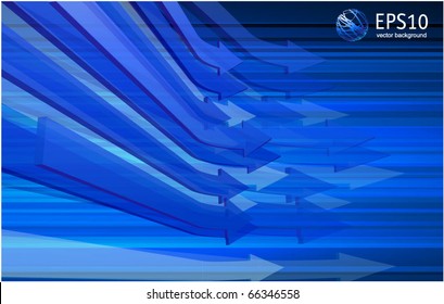 Movimiento de flecha azul. Plantilla de vector de negocio.