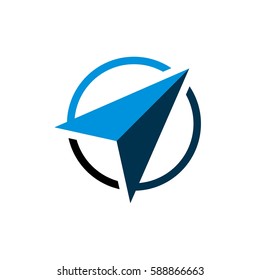 Blue Arrow Navigate Compass Logo Template Illustration Design. Vector EPS 10.