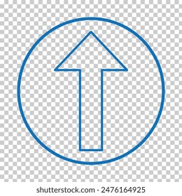 blue up arrow on transparent background. up arrow sign. up arrow icon. Vector illustration. Eps file 171.