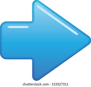 Blue arrow on white background