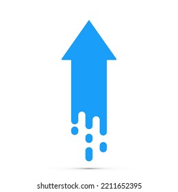 Blue up arrow on white background vector illustration 