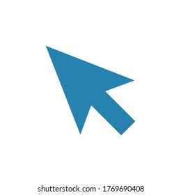 Blue arrow pointer icon illustration isolated in white background. 