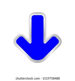 blue arrow pointing down isolated on white background, clip art blue arrow icon pointing to down, arrow symbol indicates blue direction pointing to down, illustrations 3d arrow buttons down point