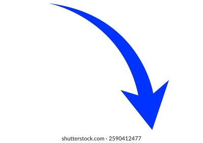 A blue arrow pointing downwards to the right indicates a decrease