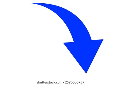 A blue arrow pointing downwards to the right indicates a decrease