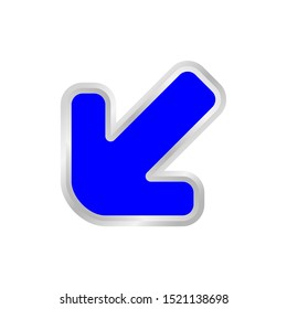 blue arrow pointing left down, clip art blue arrow icon pointing for left down, 3d arrow symbol indicates blue direction pointing left down, illustrations arrow buttons left down isolated