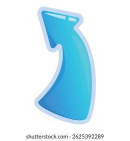 Blue arrow pointing up representing positive trend, growth and success
