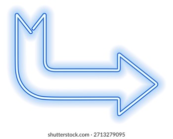 Una flecha azul que apunta a la derecha