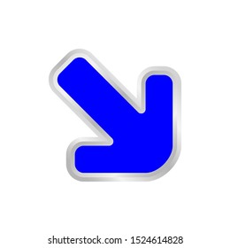 blue arrow pointing right down, clip art blue arrow icon pointing for right down, 3d arrow symbol indicates blue direction pointing right down, illustrations arrow buttons right down isolated