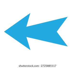 A blue arrow pointing to the right on a white background