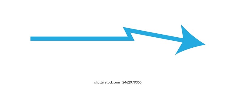 blue arrow pointing right side flat show right direction