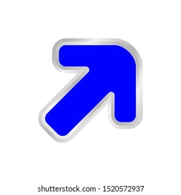 blue arrow pointing right up, clip art blue arrow icon pointing for right up, 3d arrow symbol indicates blue direction pointing to right up, illustrations arrow buttons right up isolated