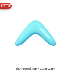 Flèche vers le haut bleue. Conception réaliste 3d Dans un style de dessin humoristique en plastique. Icône isolée sur fond blanc. Illustration vectorielle